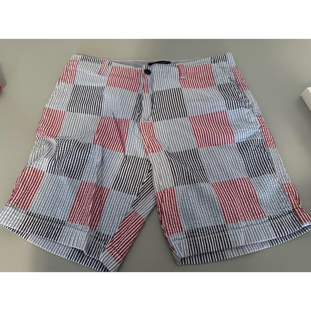 Tommy Hilfiger Men's Size 34 Cotton Square Blocks Flat Front Bermuda Shorts